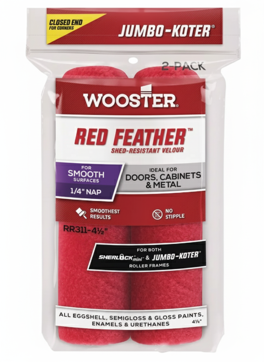 JUMBO KOTER RED FEATHER ROLLER COVER 2 PACK