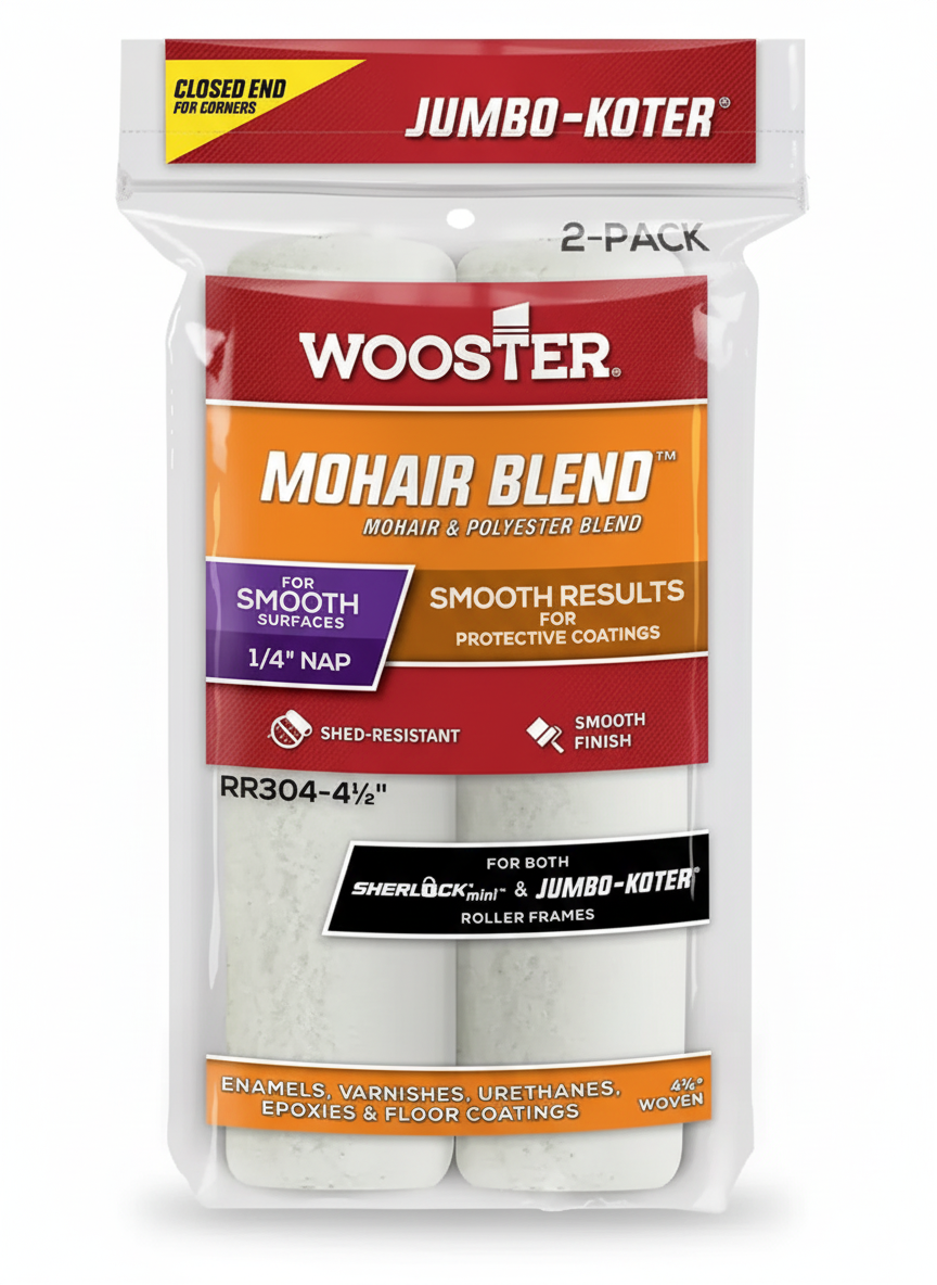 JUMBO KOTER MOHAIR 1/4 INCH ROLLER COVER 2 PACK